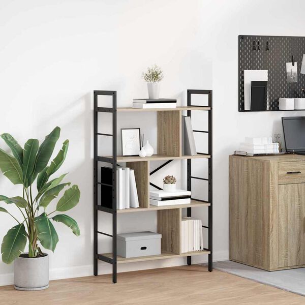 vidaXL B&uuml;cherregal Sonoma-Eiche 75 x 30 x 123,5 cm Holzwerkstoff