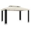 vidaXL Pavillon mit Doppeldach Creme 3,94x2,96 m Stahl