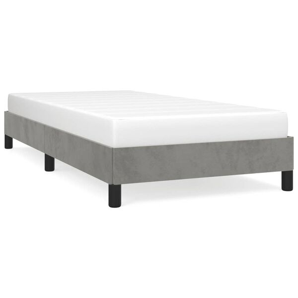 vidaXL Bettgestell ohne Matratze Hellgrau 90x200 cm Samt