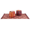 vidaXL Puff und Teppich 3-tlg. Stoff Patchwork