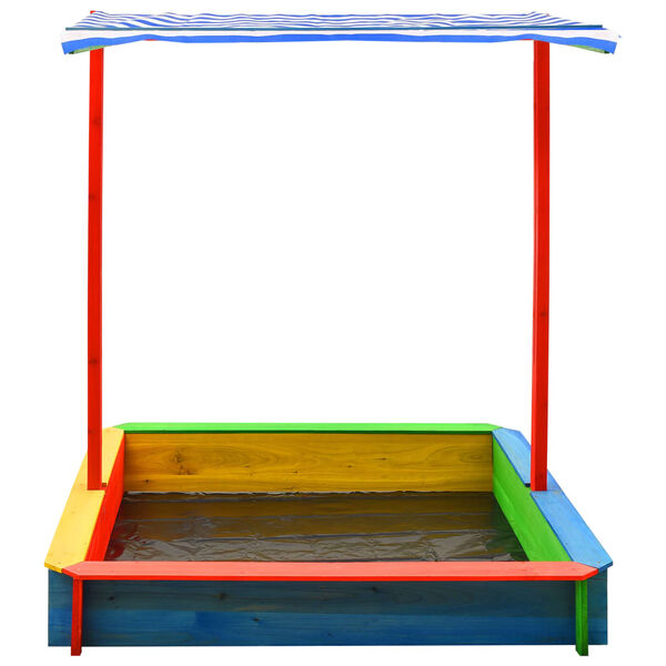 vidaXL Sandkasten mit Verstellbarem Dach Tannenholz Bunt UV50