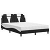 vidaXL Bett "Viana" mit Matratze Schwarz und Wei&szlig; 140x200 cm Kunstleder
