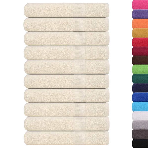 vidaXL Handt&uuml;cher FROGN 10 Stk. Creme 100x200 cm 360 g/m&sup2;