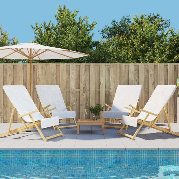 vidaXL Strandt&uuml;cher 4 Stk. Wei&szlig; 60x135 cm Stoff 400 GSM