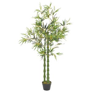 vidaXL K&uuml;nstliche Pflanze Bambus mit Topf Gr&uuml;n 160 cm