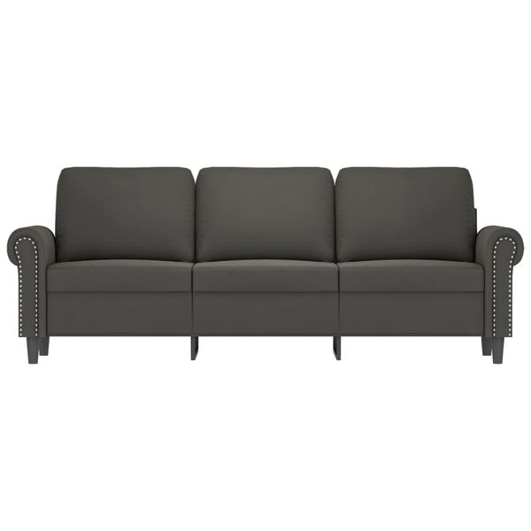 vidaXL 3-Sitzer-Sofa mit Hocker Dunkelgrau 180 cm Samt