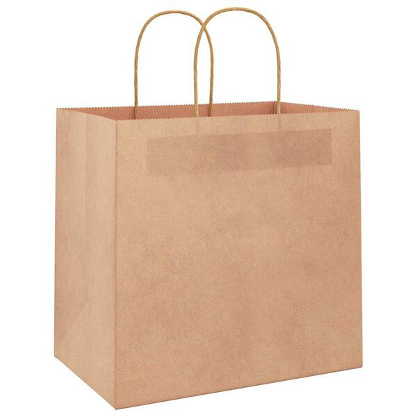 vidaXL Papiertragetaschen 250 Stk. mit Henkeln Braun 26x17x25 cm