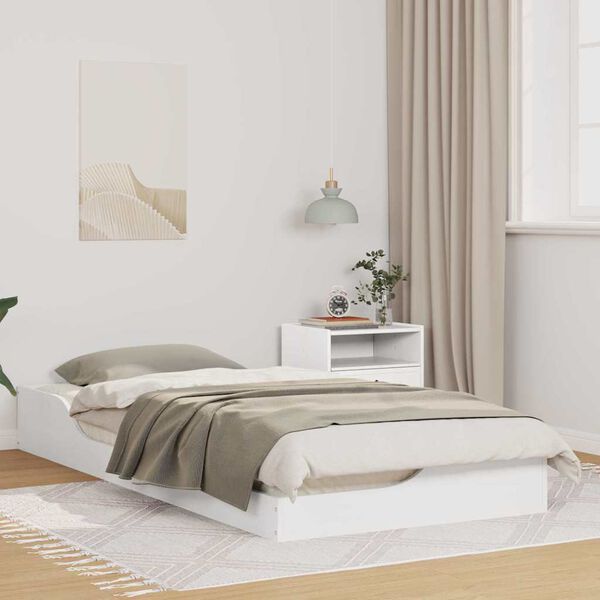 vidaXL Bettrahmen Wei&szlig; 100 x 200 cm Massives Kiefernholz