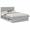 vidaXL Bettrahmen Graues Sonoma 160 x 200 cm Massives Kiefernholz