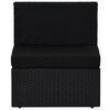 vidaXL Modulares 2-Sitzer-Sofa Poly Rattan Schwarz