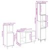 vidaXL Badezimmerm&ouml;bel-Set 3 pcs Schwarz Eichen-Optik Holzwerkstoff