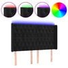 vidaXL LED Kopfteil Schwarz 163x16x118/128 cm Samt