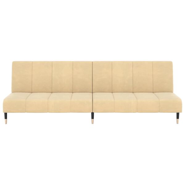 vidaXL Schlafsofa 2-Sitzer Creme Samt