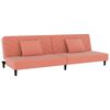 vidaXL Schlafsofa 2-Sitzer mit 2 Kissen und Fu&szlig;hocker Rosa Samt