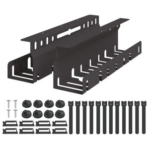vidaXL Unter dem Schreibtisch Kabelmanagement Tray 2 Stk. Schwarz