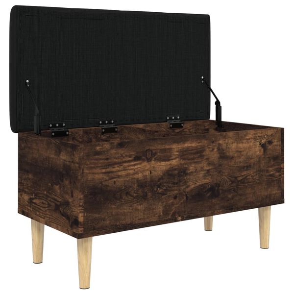 vidaXL Sitzbank mit Stauraum R&auml;uchereiche 82x42x46 cm Holzwerkstoff