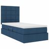 vidaXL Aufbewahrungsbett mit Matratze Blau 90 x 190 cm Polyester