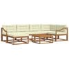vidaXL Outdoor-Sofagarnitur 7 stk. Natur und Creme