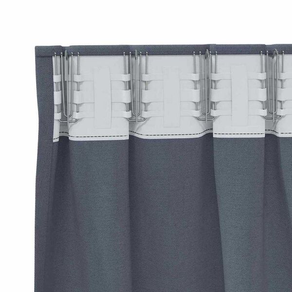 vidaXL Verdunkelungs-Vorh&auml;nge mit Ringen 2 pcs Anthrazit 245 x 140 cm