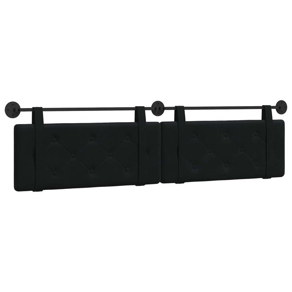 vidaXL H&auml;ngevorderseite Wandmontiert Schwarz 210 x 55 x 5 cm Samt