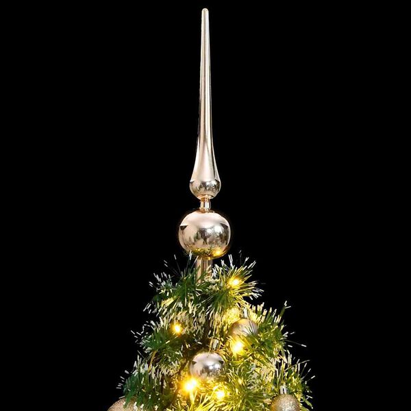 vidaXL K&uuml;nstlicher Weihnachtsbaum mit Schnee & Kugeln 150 LEDs 120 cm