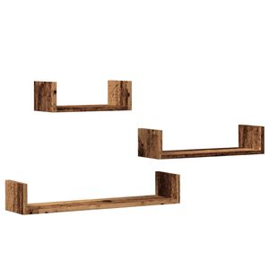 vidaXL Wandregale 3 Stk. Altholz-Optik Holzwerkstoff