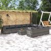 vidaXL 11-tlg. Garten-Lounge-Set mit Kissen Poly Rattan Grau