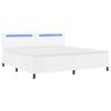 vidaXL Boxspringbett mit Matratze mit LED Wei&szlig; 200 x 200 cm Kunstleder