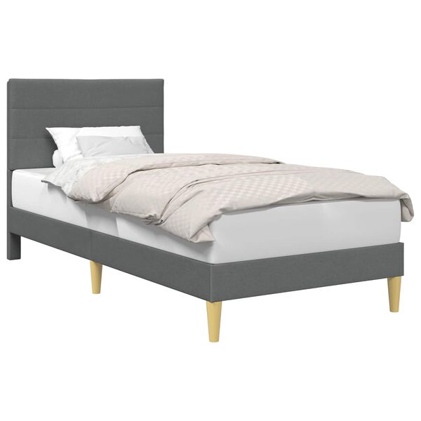 vidaXL Bettrahmen mit Kopfteil Dunkelgrau 80 x 200 cm Stoff
