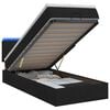 vidaXL Ottoman-Bett mit Matratze und LED Schwarz 80 x 200 cm Stoff