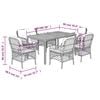vidaXL 7-tlg. Garten-Essgruppe mit Kissen Schwarz Poly Rattan