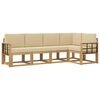 vidaXL Outdoor-Sofagarnitur 5 stk. 5-Sitzer Wei&szlig; und Beige