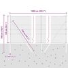 vidaXL Zaunpfosten Grau 10 x 1,4 m (36 mm Maschenweite) Stahl und PVC
