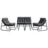 vidaXL Garten Essgruppe 5 pcs Schwarz Stahl