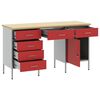 vidaXL Werkbank 3 pcs Rot 150 x 55 x 85 cm Ingenieure Holz und Stahl
