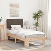 vidaXL Bettgestell mit gepolstertem Kopfteil Taupe 90 x 200 cm