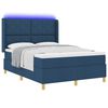 vidaXL Boxspringbett mit Matratze Blau 140 x 190 cm Stoff