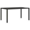 vidaXL Garten Essgruppe 7 pcs Schwarz Poly-Rattan