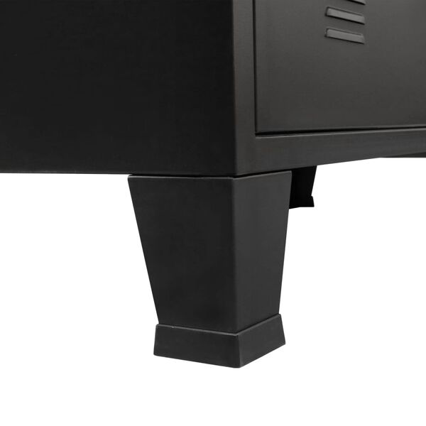 vidaXL TV-Schrank Metall Industrie-Stil 120x35x48 cm Schwarz