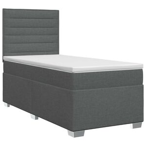 vidaXL Boxspringbett mit Matratze Dunkelgrau Einzeln Stoff