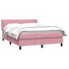 vidaXL Boxspringbett mit Matratze Rosa 140x220 cm Samt