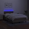 vidaXL Boxspringbett mit Matratze & LED Taupe 120x190 cm Stoff