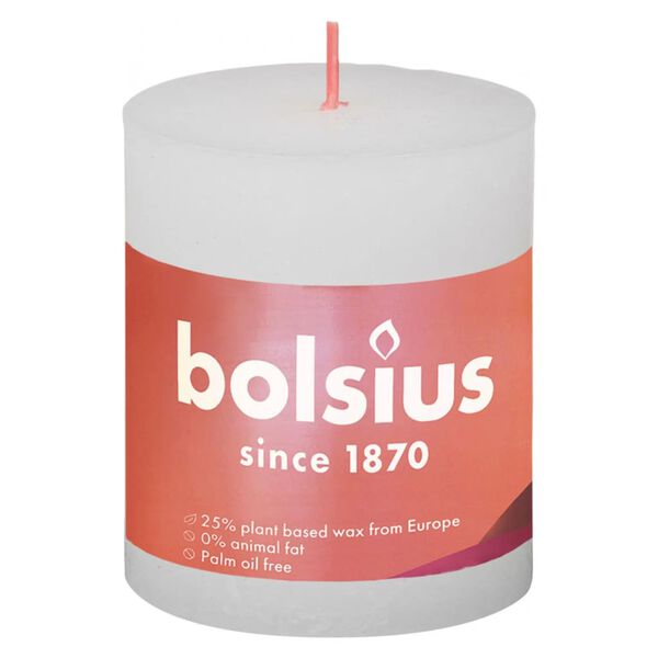 Bolsius Rustikale Stumpenkerzen Shine 4 Stk. 80x68 mm Wolkenwei&szlig;