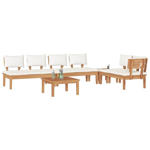 vidaXL Gartensofa-set 5 pcs Braun und Creme