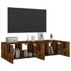 vidaXL TV-Wandschr&auml;nke mit LED-Leuchten 2 Stk. R&auml;uchereiche 60x35x31cm