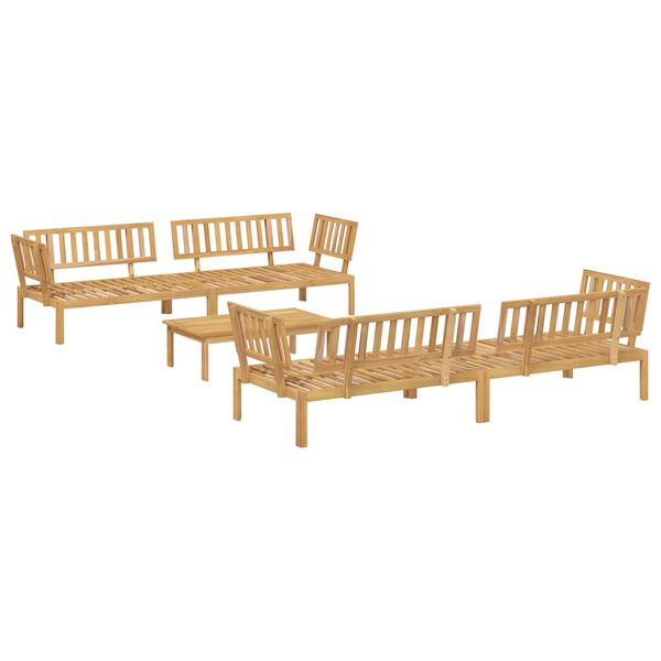 vidaXL Sofa Set mit Kissen Uni 5 pcs Taupe Massivholz Akazie