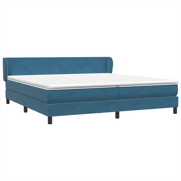 vidaXL Boxspringbett mit Matratzen Dunkelblau 180x220 cm Samt