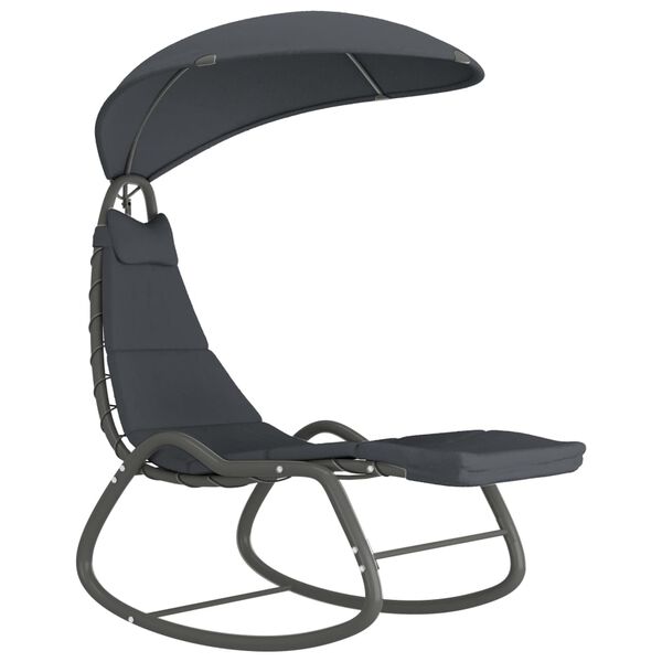 vidaXL Garten-Schaukelstuhl Grau 160 x 80 x 195 cm Stoff