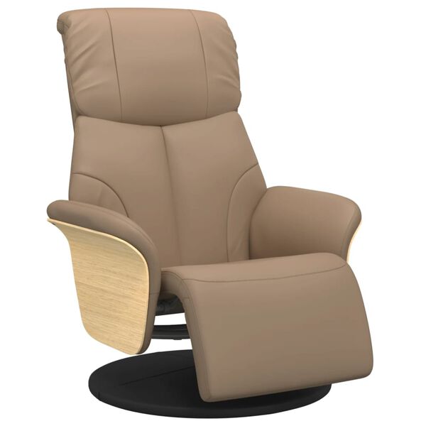 vidaXL Relaxsessel mit Fu&szlig;teil Cappuccino-Braun Kunstleder