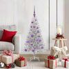 vidaXL Weihnachtsbaum mit 150 LEDs mit St&auml;nder Silber 120 cm PET